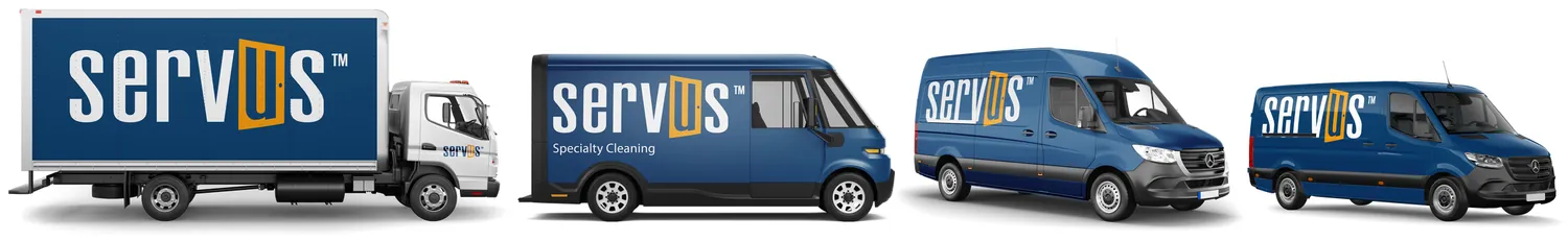 Servus® fleet: box truck, step van and two Sprinter vans